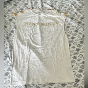 Balmain Tshirt with gold buttons
